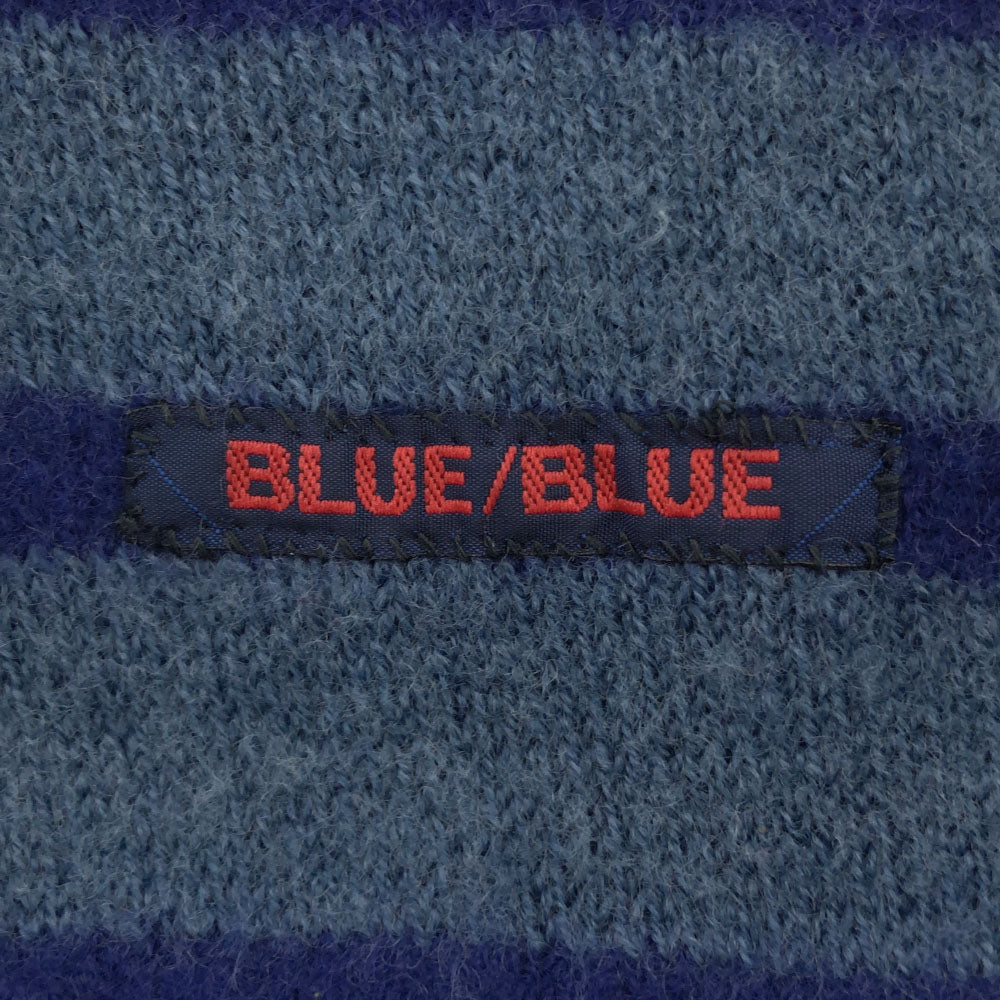 BLUE BLUE ブルーブルー 日本製 ウール100% ボーダー 長袖 セーター 3 ブルー系 ニット メンズ