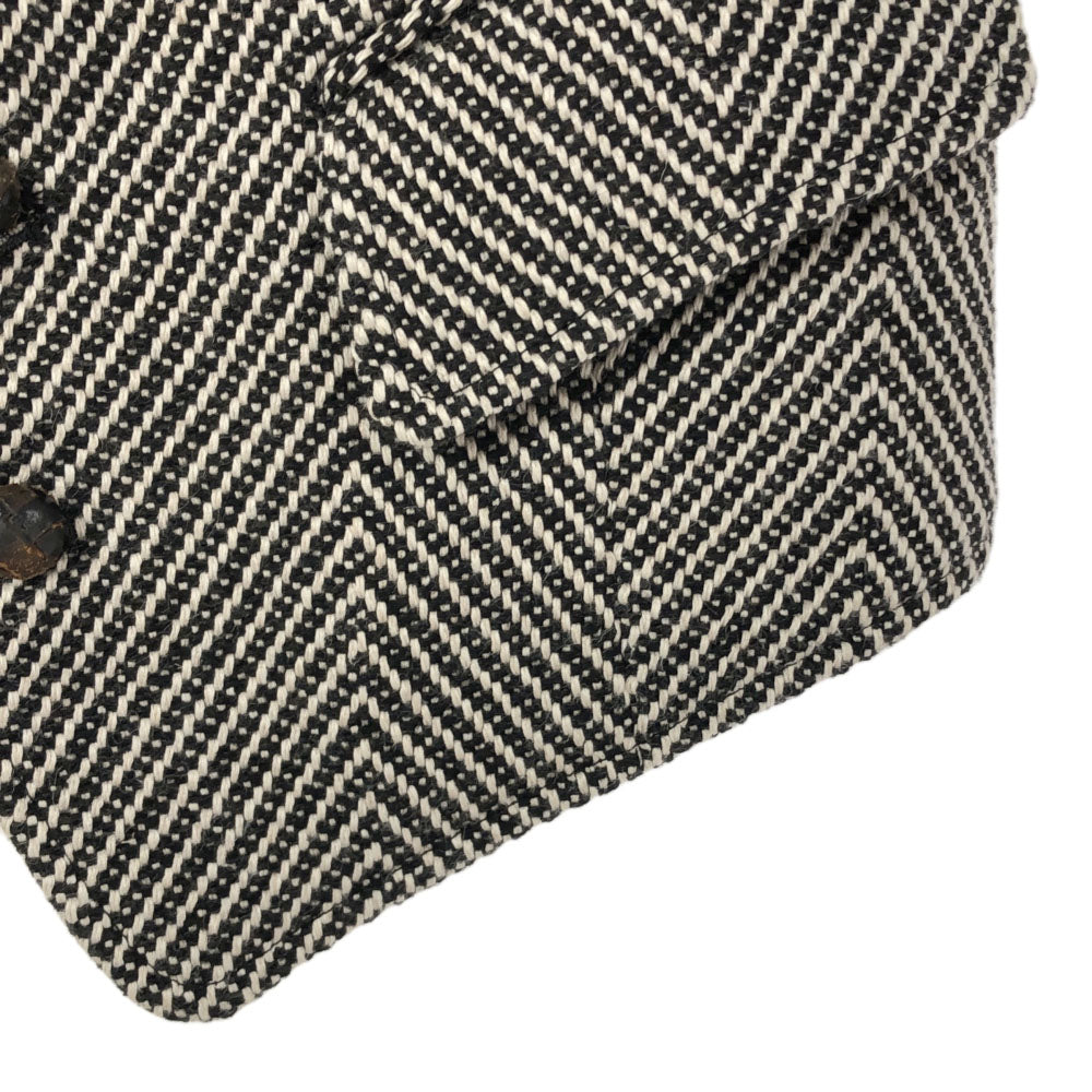 ローブスコンフェクションズ 日本製 リネンブレンド ヘリンボーン柄 ベスト 1 ブラック系×ベージュ レディース