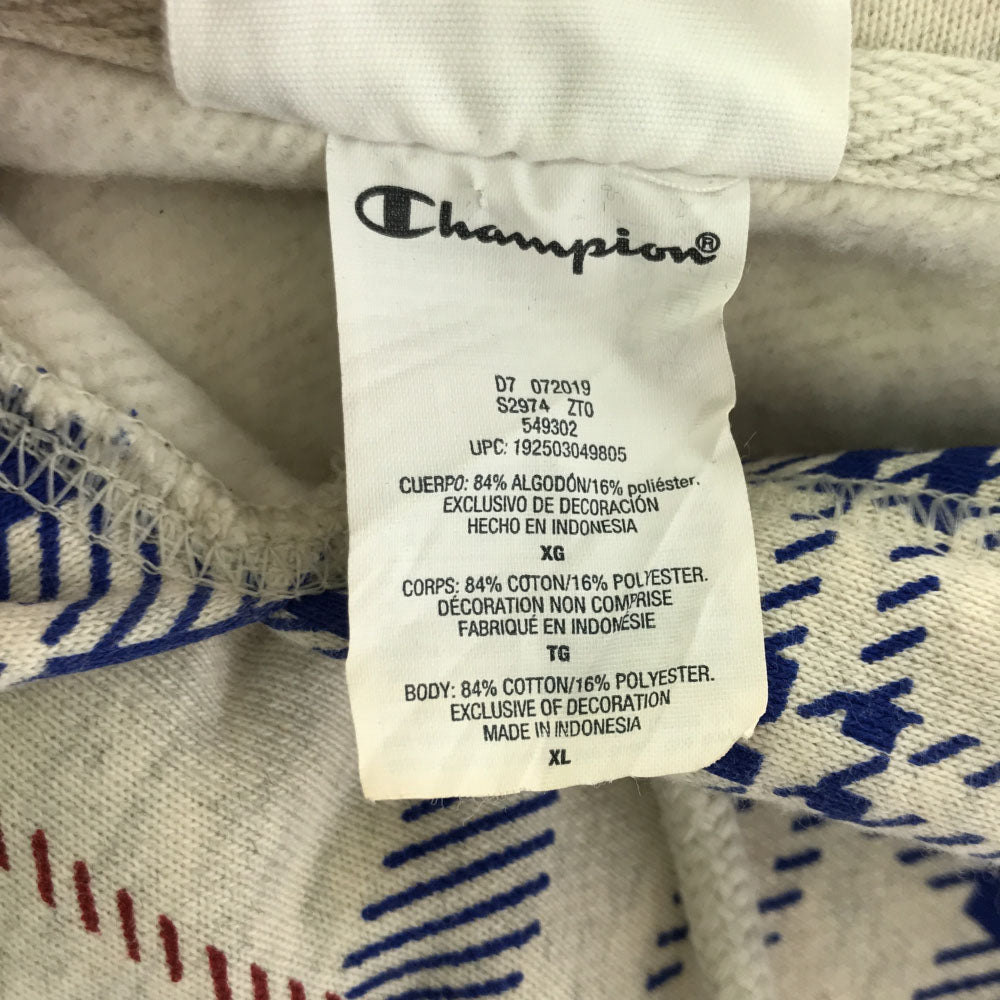 チャンピオン チェック 長袖 スウェットパーカー 3XL グレー系 Champion ビッグサイズ メンズ