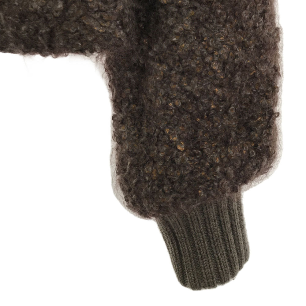 マークバイ マークジェイコブス モヘヤブレンド 長袖 ブークレ ジャケット XS ブラウン レディース