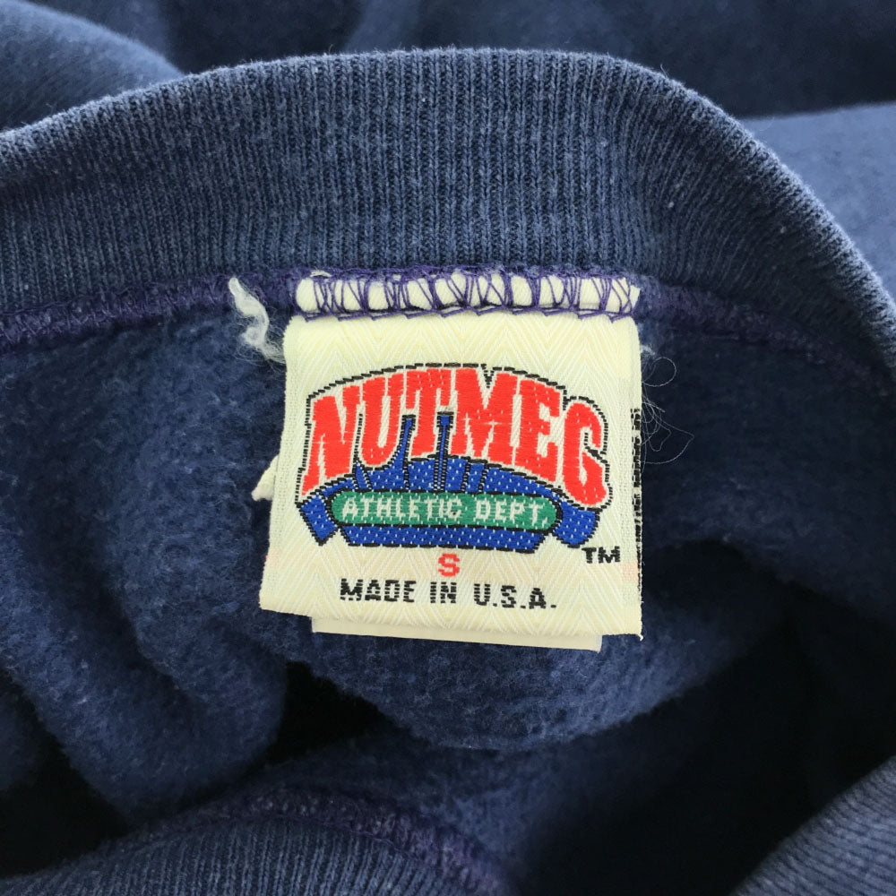 NUTMEG ナツメグ 90s USA製 長袖 トレーナー S ネイビー スウェット 裏起毛 オールド ヴィンテージ メンズ