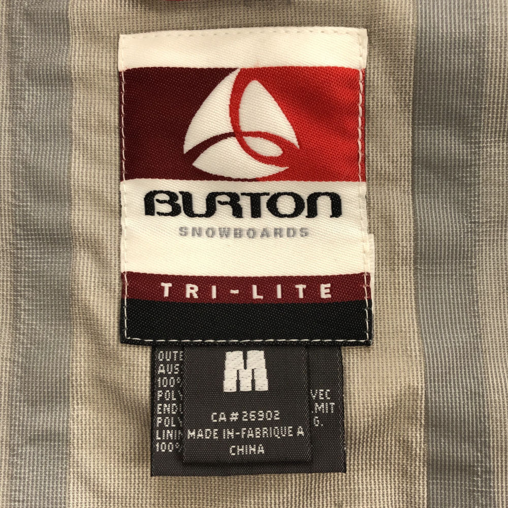 BURTON バートン スノーボード 長袖 ウェア M ベージュ×レッド スノーガード メンズ