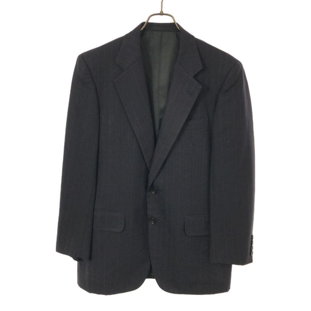 Burberrys バーバリーズ 90s ウール 日本製 オールド ストライプ 長袖 テーラードジャケット ネイビー メンズ