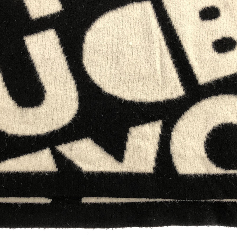 Desigual デシグアル 総柄 長袖 ボトルネック セーター M ブラック×ホワイト ニット メンズ