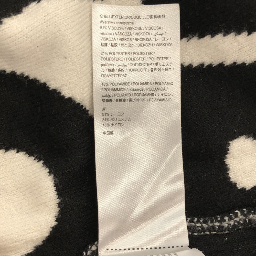 Desigual デシグアル 総柄 長袖 ボトルネック セーター M ブラック×ホワイト ニット メンズ