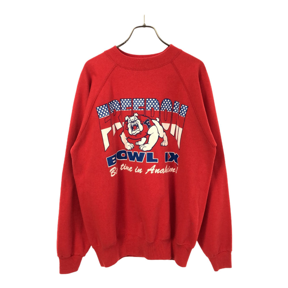 Hanes ヘインズ 90s USA製 プリント 長袖 トレーナー L レッド オールド ヴィンテージ スウェット メンズ