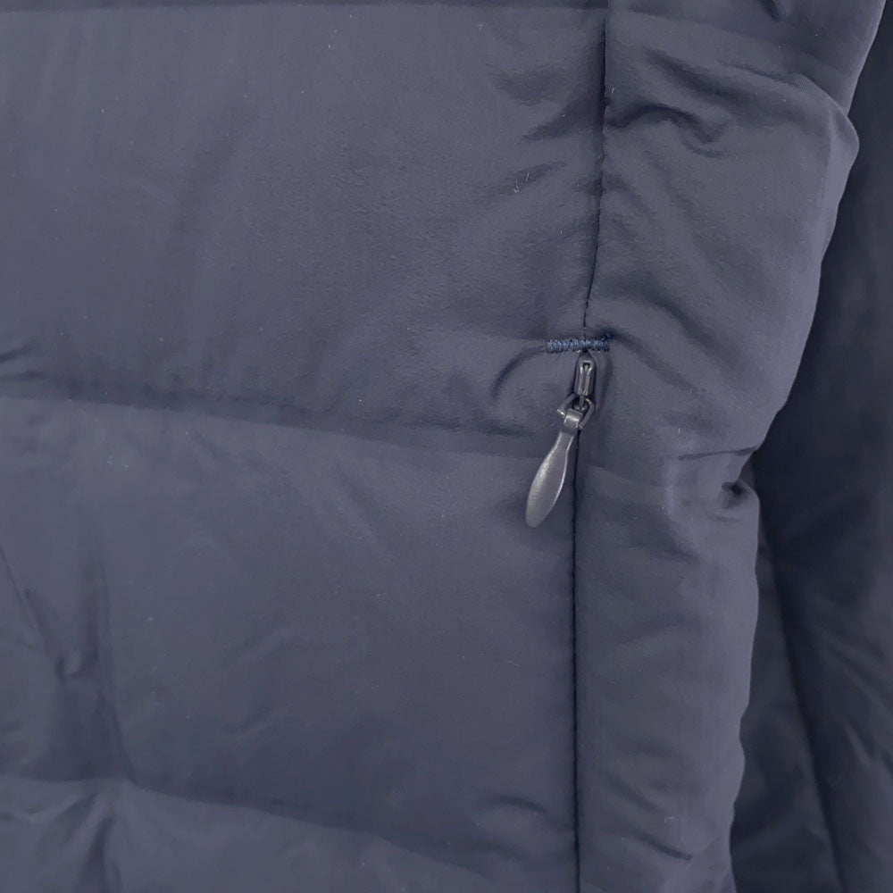 UNIQLO ユニクロ シームレス ダウンジャケット L ネイビー フード レディース