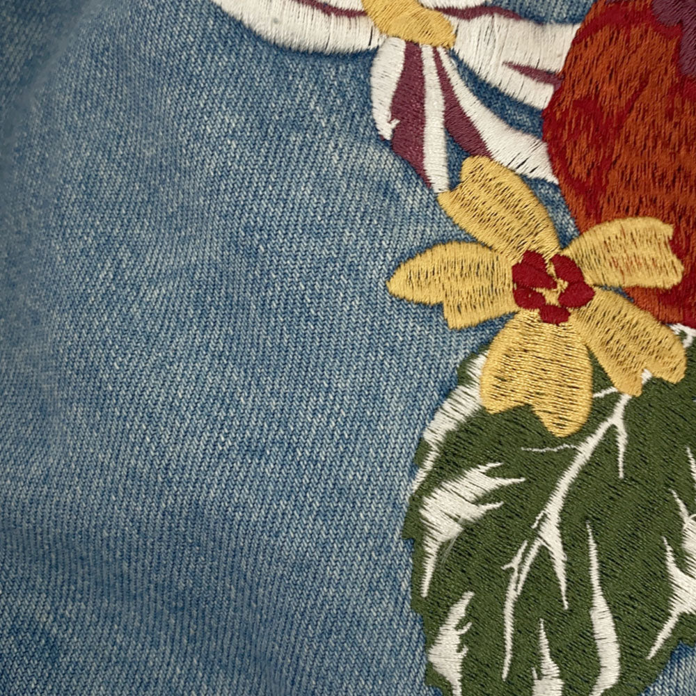 LEGENDA レジェンダ 花柄 ダメージ加工 デニムジャケット M ジージャン メンズ