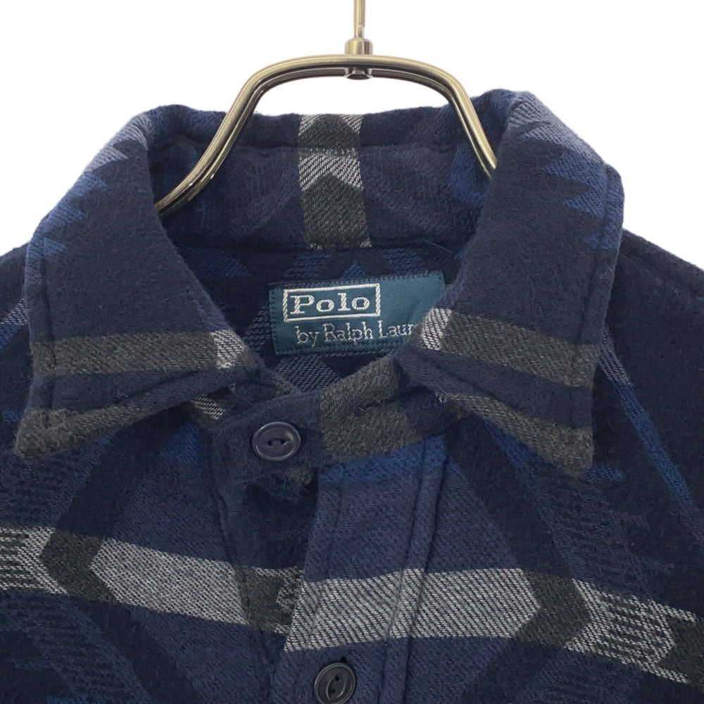 Polo by Ralph Lauren ポロバイラルフローレン 総柄 長袖 コットンシャツ XS ネイビー メンズ