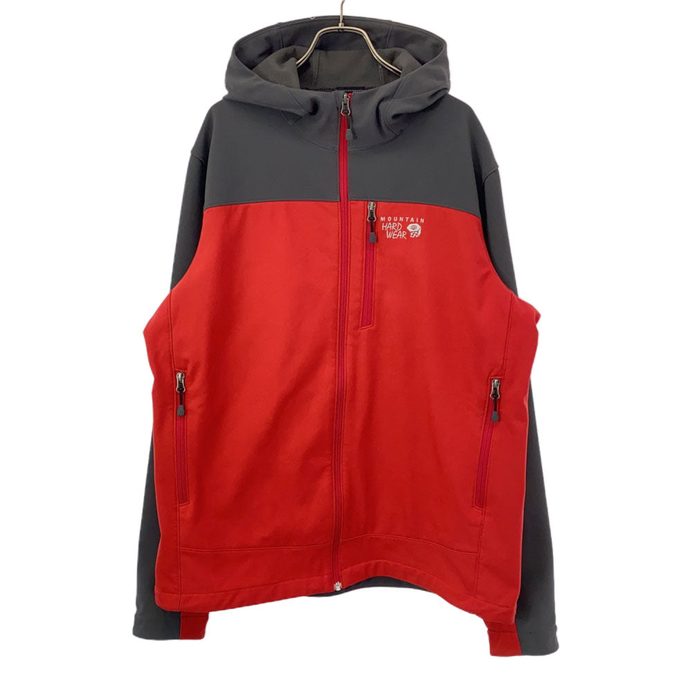 MOUNTAIN HARDWEAR マウンテンハードウェア 長袖 アウトドアジャケット L グレー×レッド Columbia メンズ