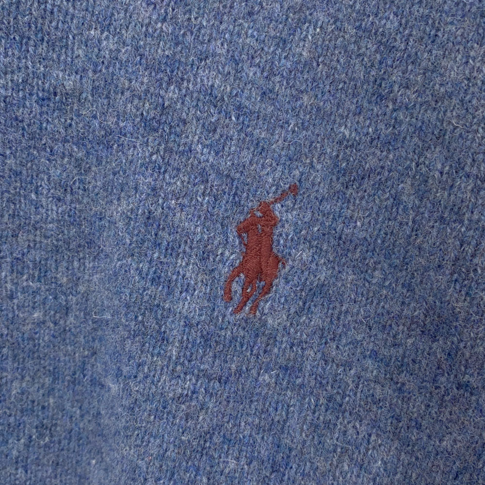 ポロバイラルフローレン ウール 長袖 Vネック セーター Ｌ ブルー系 Polo by Ralph Lauren ニット メンズ