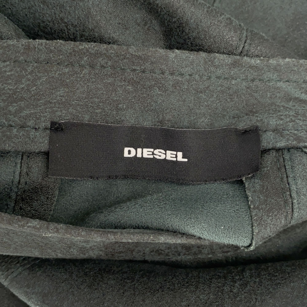 DIESEL ディーゼル ヒョウ柄 アニマル ミディ丈 フレアスカート 23 グリーン サイドジップ レディース