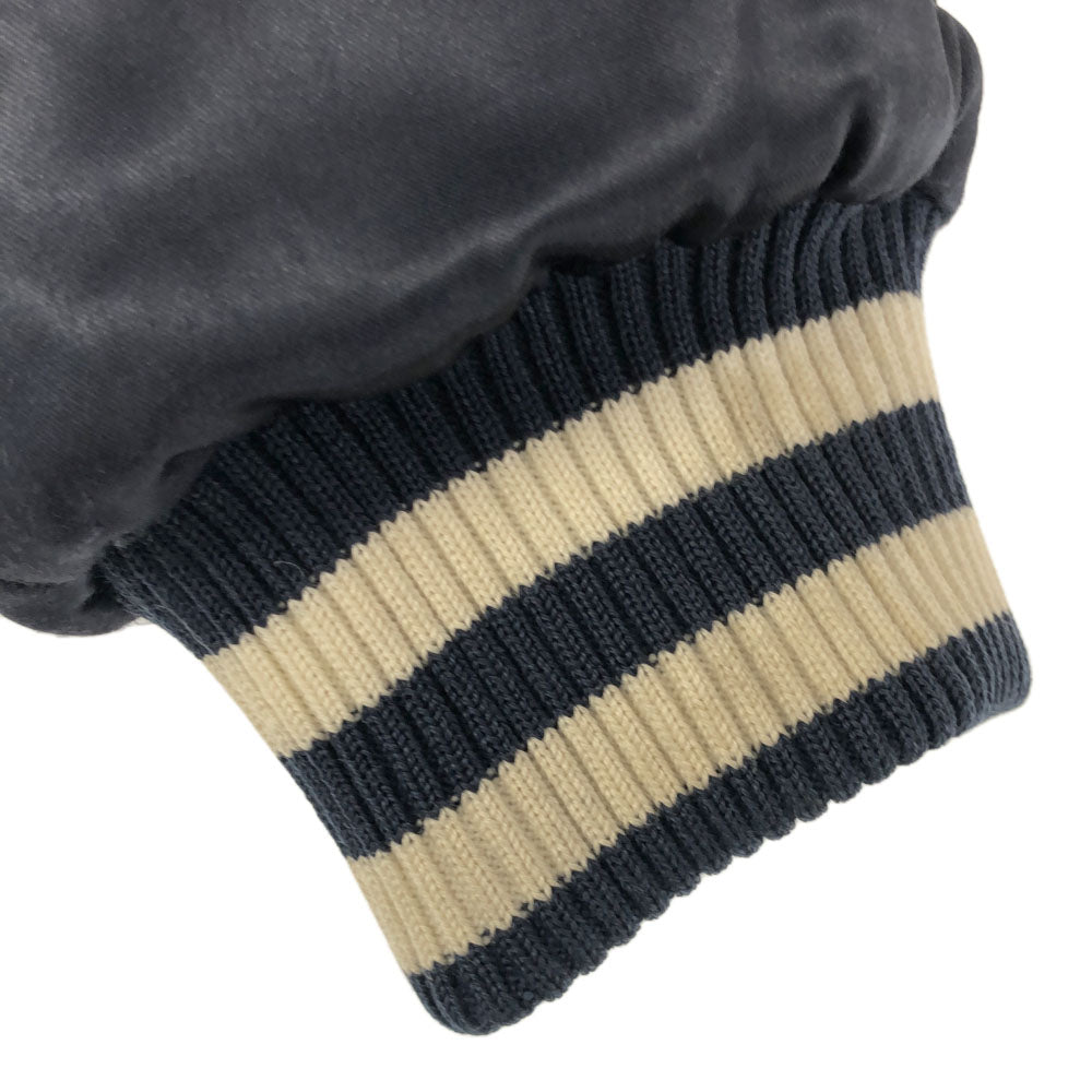 ミキハウス ジュニア 日本製 刺繍 スタジャン M ネイビー 裏キルティング キッズ