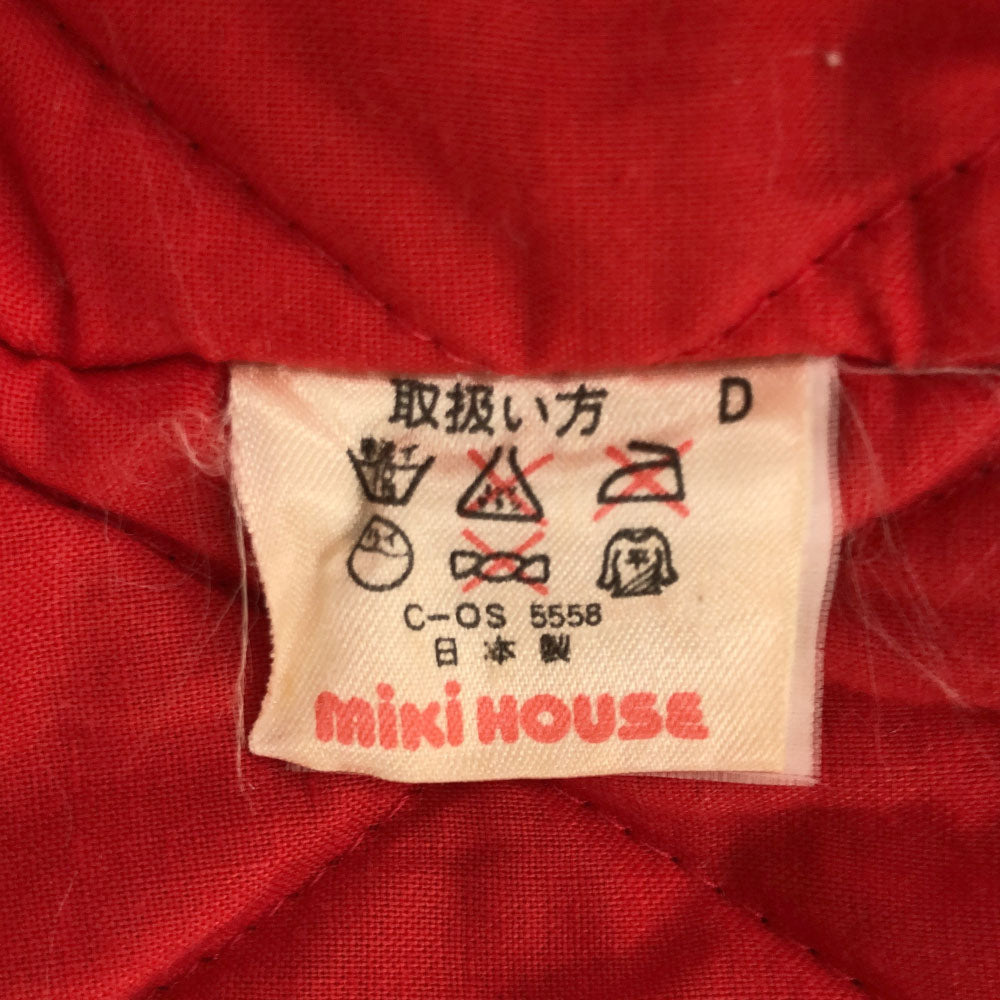 ミキハウス ジュニア 日本製 刺繍 スタジャン M ネイビー 裏キルティング キッズ