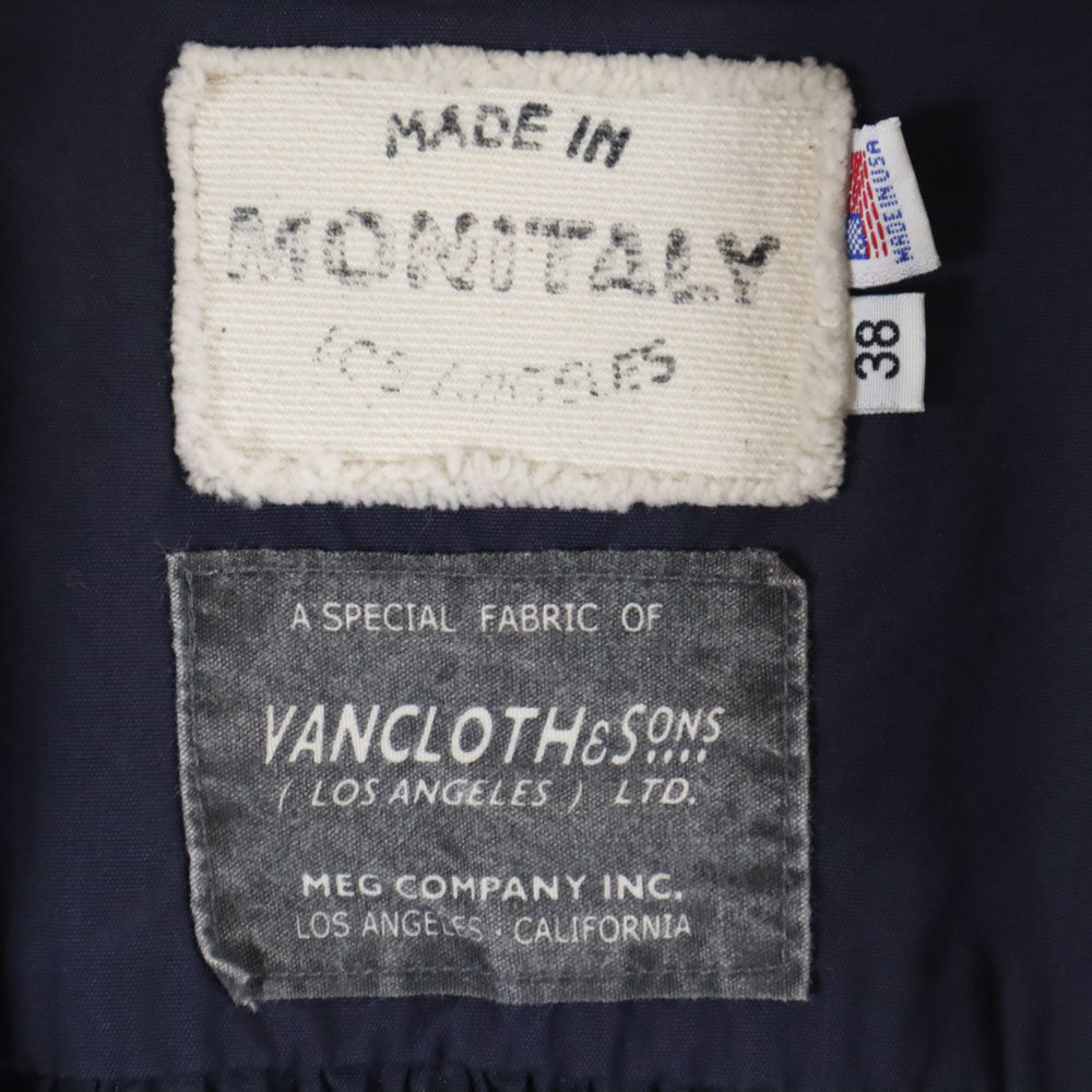 MONITALY モニタリー USA製 ジャケット 38 ネイビー VANCLOTH & SONS コート レディース