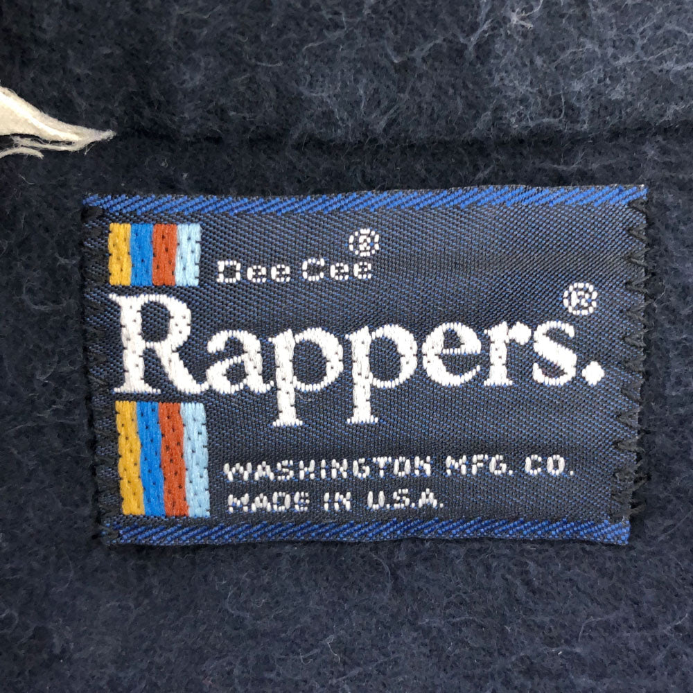 ラッパーズ 70s USA製 長袖 起毛 シャツ ネイビー サイドスリット 胸ポケット オールド ヴィンテージ メンズ