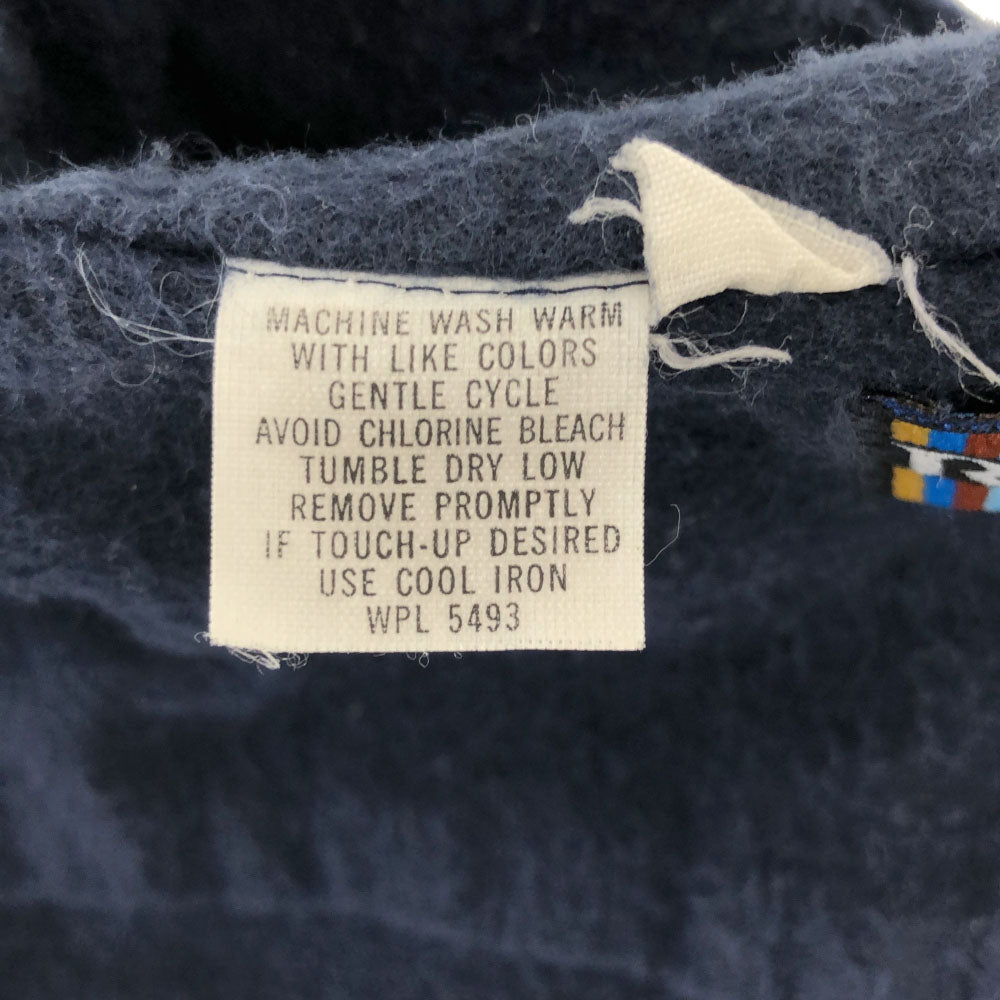 ラッパーズ 70s USA製 長袖 起毛 シャツ ネイビー サイドスリット 胸ポケット オールド ヴィンテージ メンズ