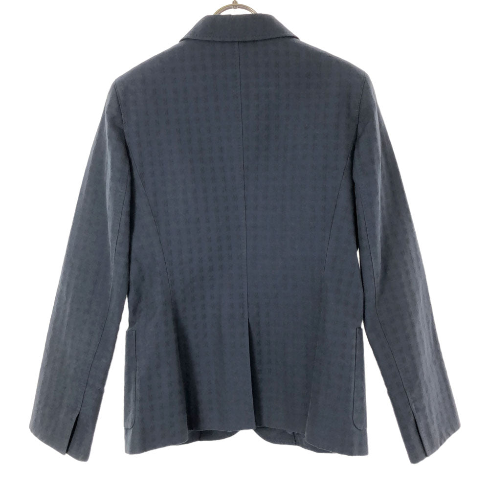 LANVIN LA COLLECTION ランバンコレクション 日本製 格子柄 長袖 テーラードジャケット 38 ネイビー レディース