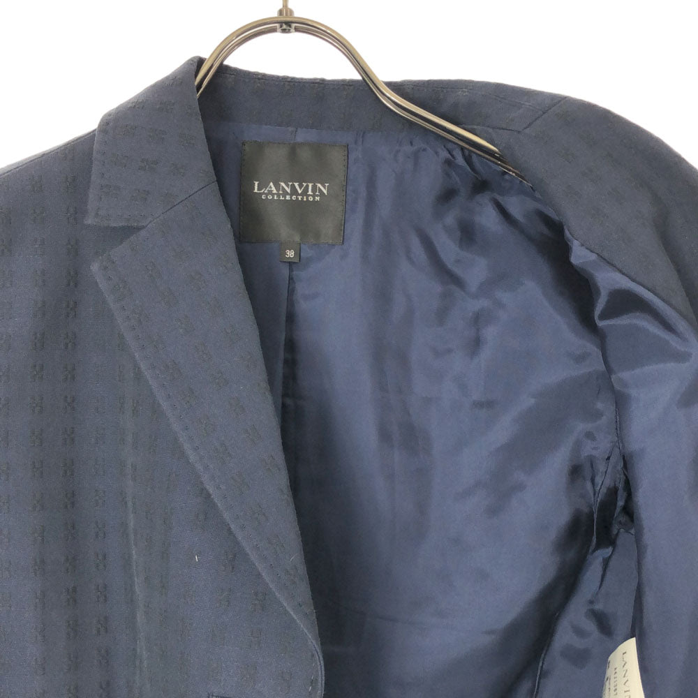LANVIN LA COLLECTION ランバンコレクション 日本製 格子柄 長袖 テーラードジャケット 38 ネイビー レディース