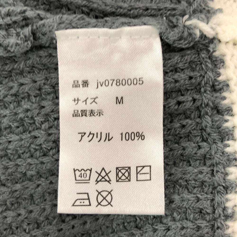 ジャバ 長袖 レイヤードデザイン セーター M グレー×ホワイト JaVa ニット レディース