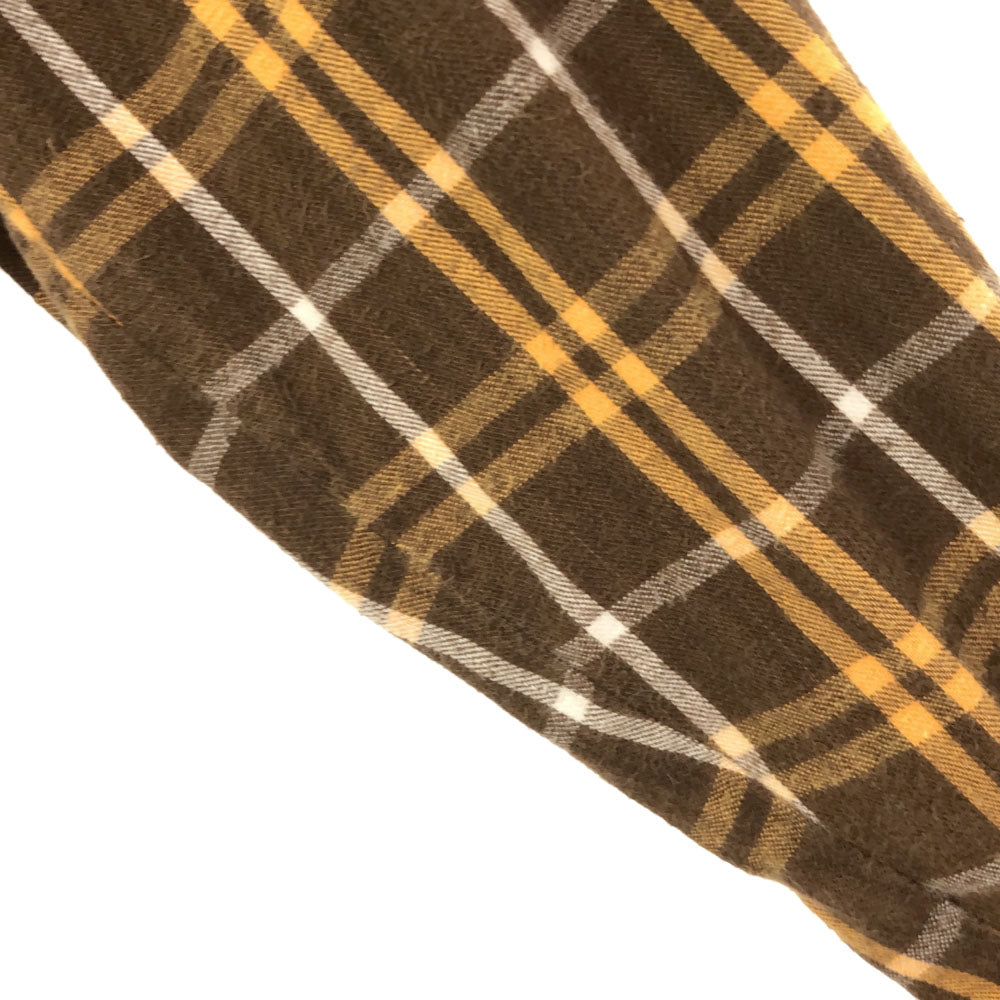 Lee リー 70s チェック 7分袖 ウエスタンシャツ S ブラウン×イエロー オールド ヴィンテージ メンズ