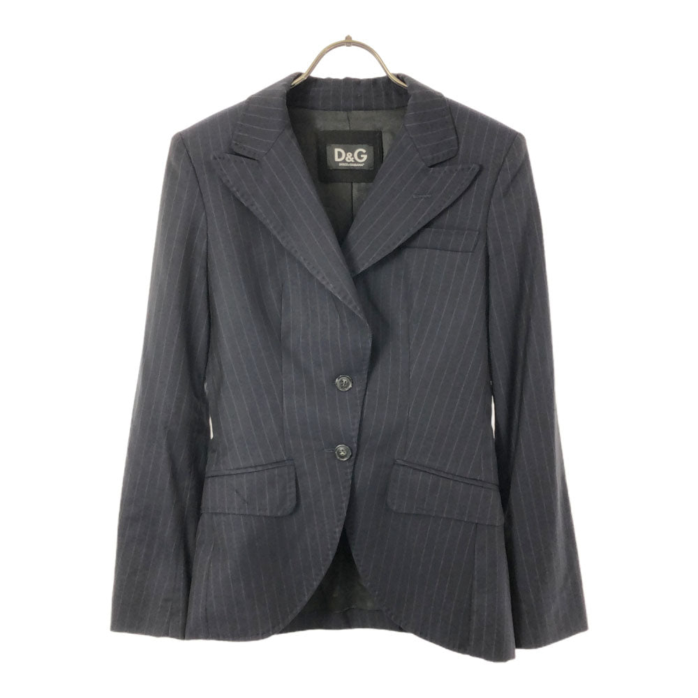 DOLCE&GABBANA ドルチェアンドガッバーナ ストライプ テーラードジャケット 42 ネイビー メンズ