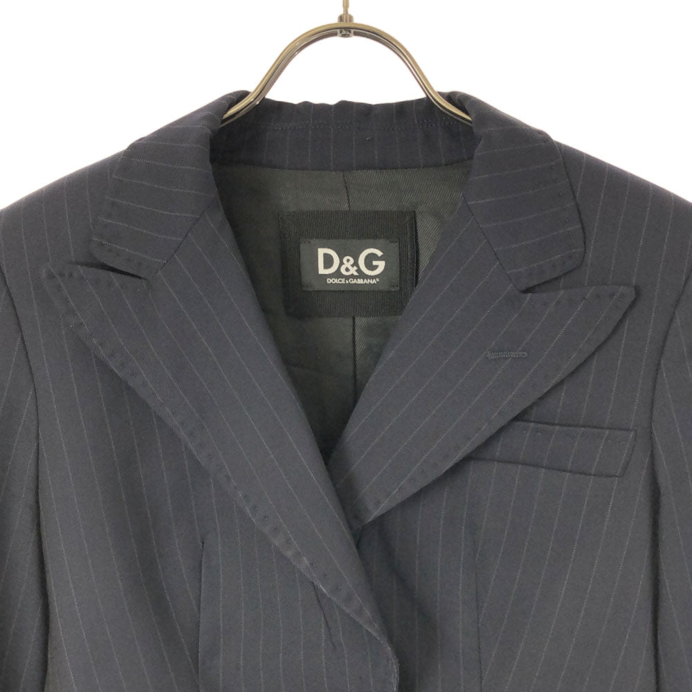 DOLCE&GABBANA ドルチェアンドガッバーナ ストライプ テーラードジャケット 42 ネイビー メンズ