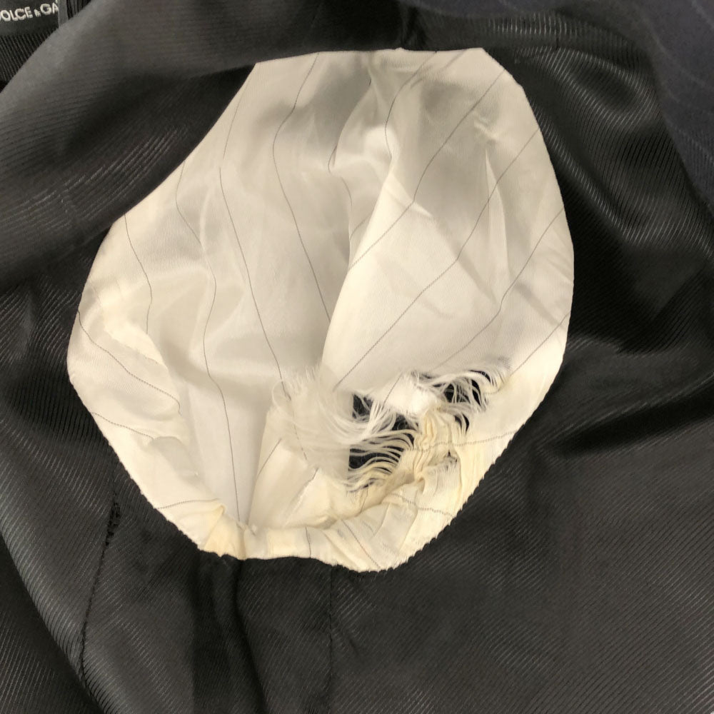 DOLCE&GABBANA ドルチェアンドガッバーナ ストライプ テーラードジャケット 42 ネイビー メンズ