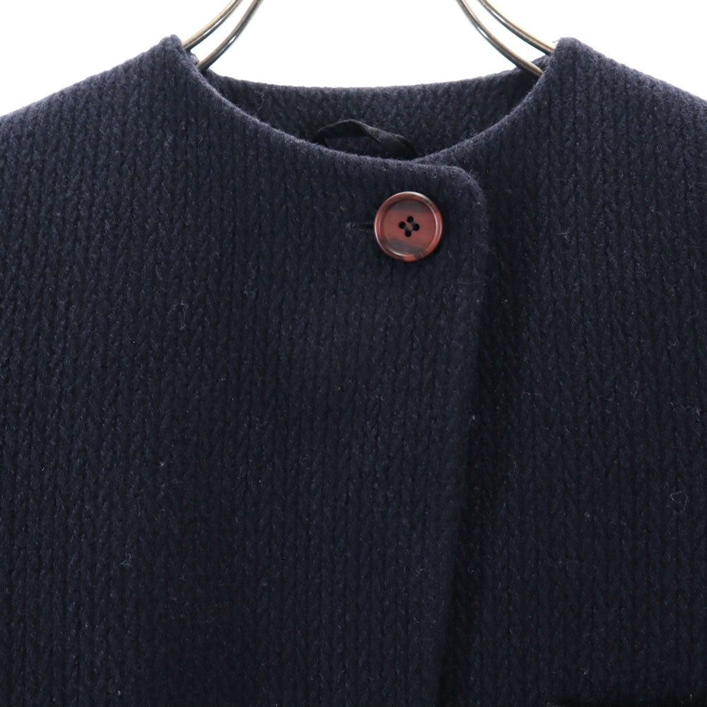 Emporio Armani エンポリオアルマーニ 90s ウール ノーカラージャケット 38 ネイビー オールド レディース