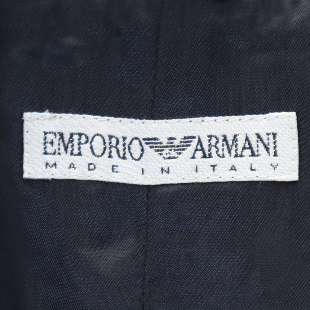 Emporio Armani エンポリオアルマーニ 90s ウール ノーカラージャケット 38 ネイビー オールド レディース