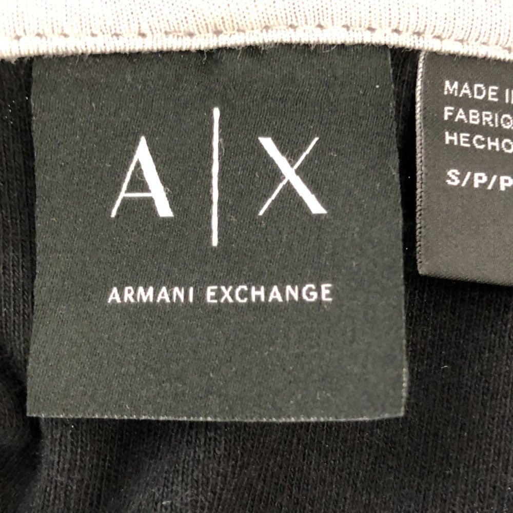 ARMANI EXCHANGE アルマーニエクスチェンジ ロゴプリント 長袖 スウェット ジップパーカー S ブラック メンズ