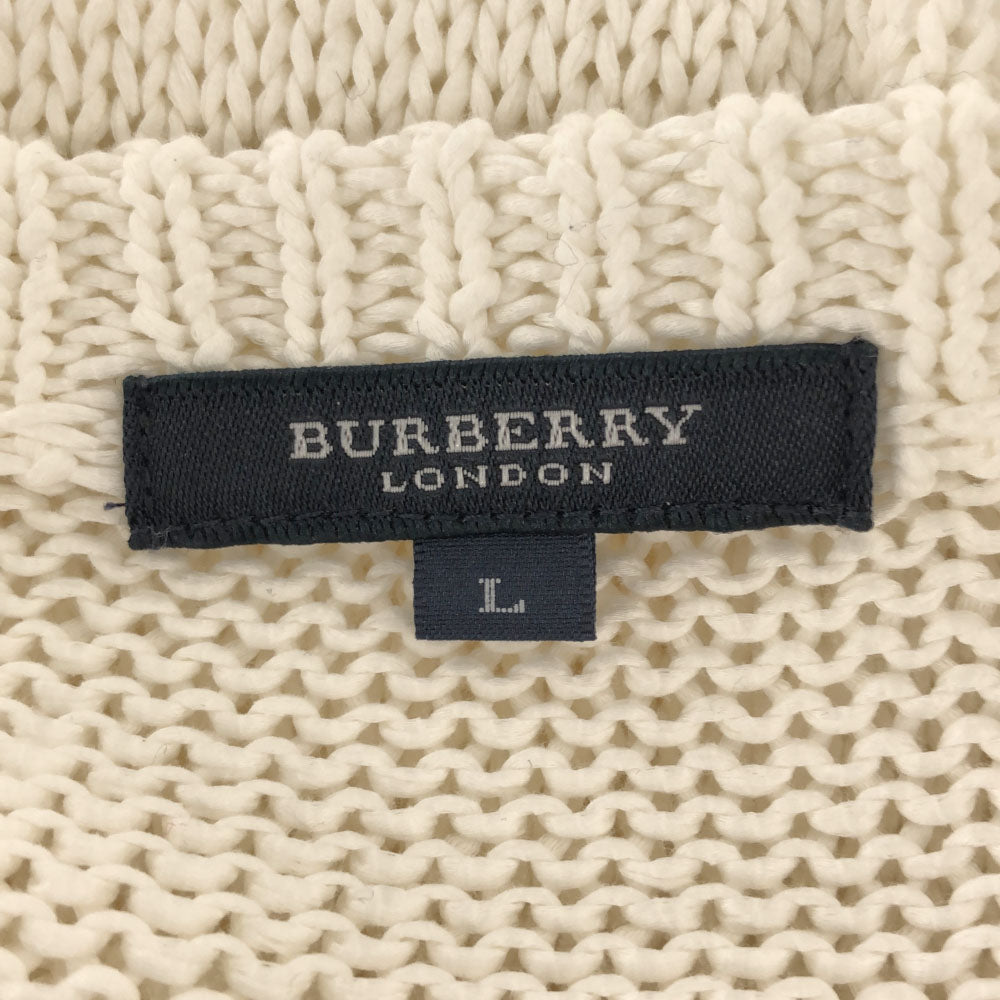 BURBERRY LONDON バーバリーロンドン 三陽商会 長袖 コットン ニット L ホワイト セーター メンズ