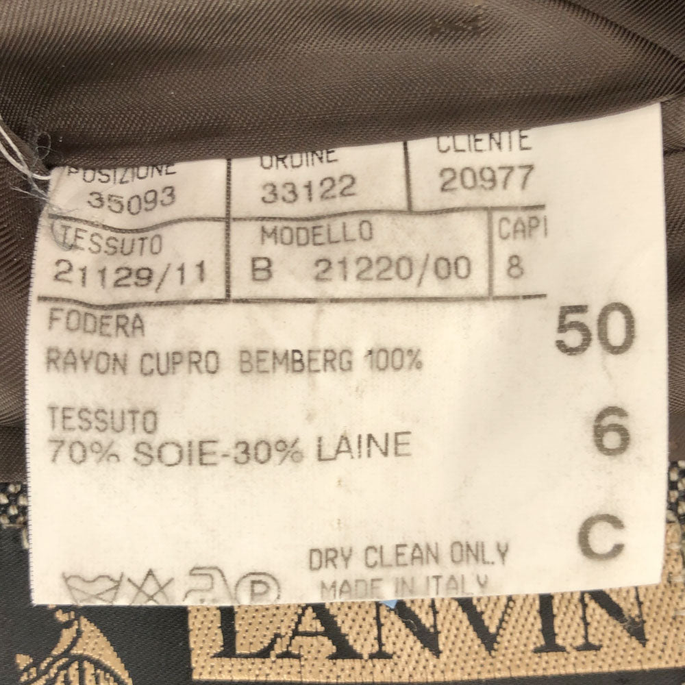 ランバンクラシック シルクブレンド テーラードジャケット ブラウン系 オールド メンズ