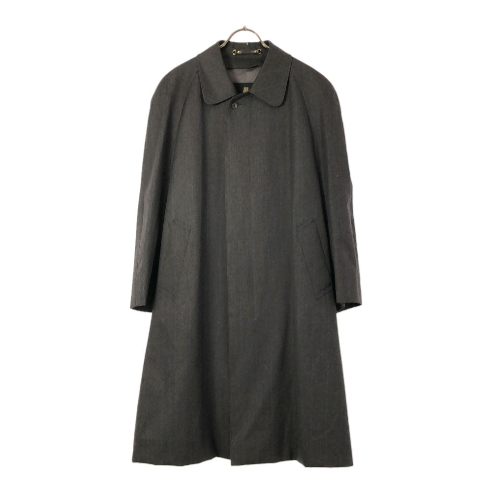 LANVIN ランバン ストライプ ステンカラーコート ブラック系 メンズ