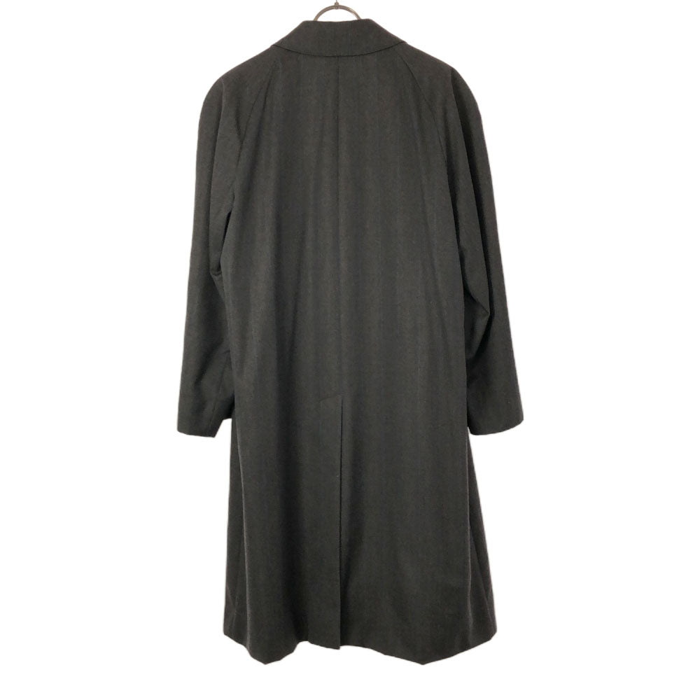 LANVIN ランバン ストライプ ステンカラーコート ブラック系 メンズ