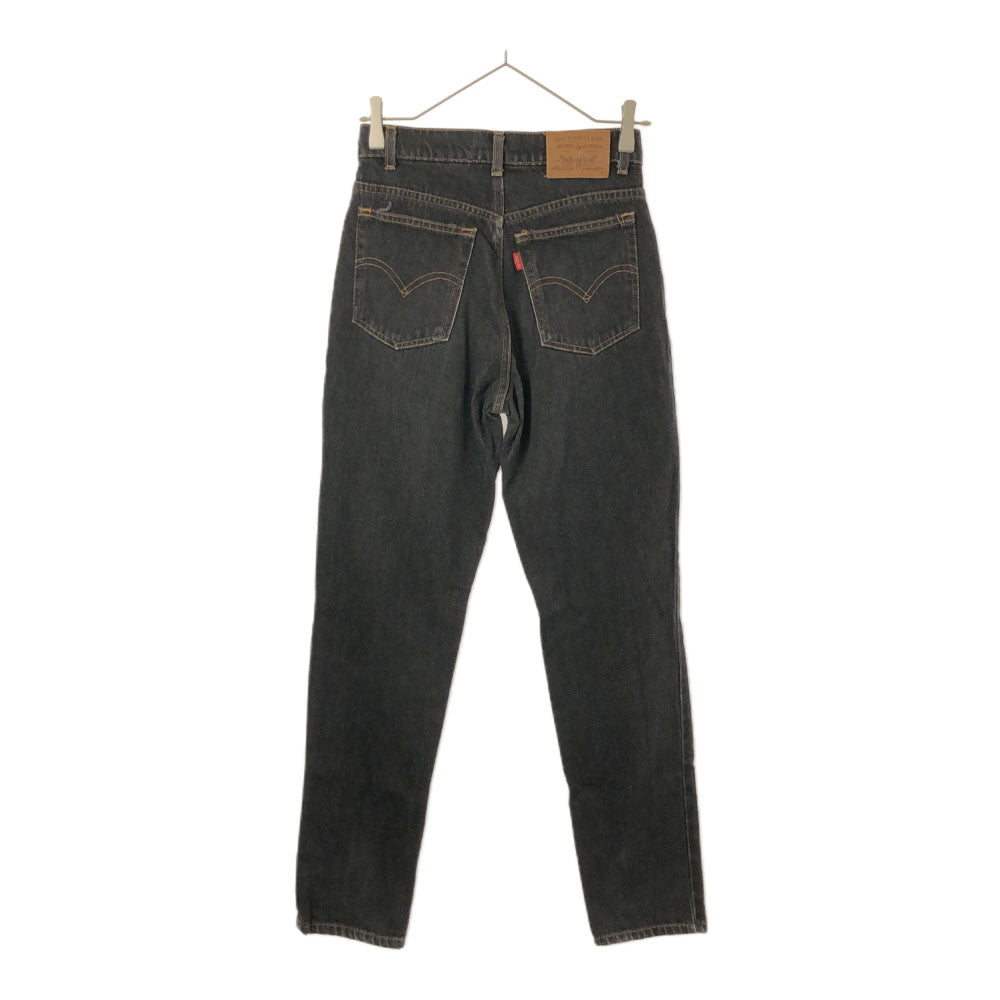 リーバイストラウスアンドコー 90s 日本製 テーパードデニムパンツ 26 ブラック系 オールド ヴィンテージ レディース