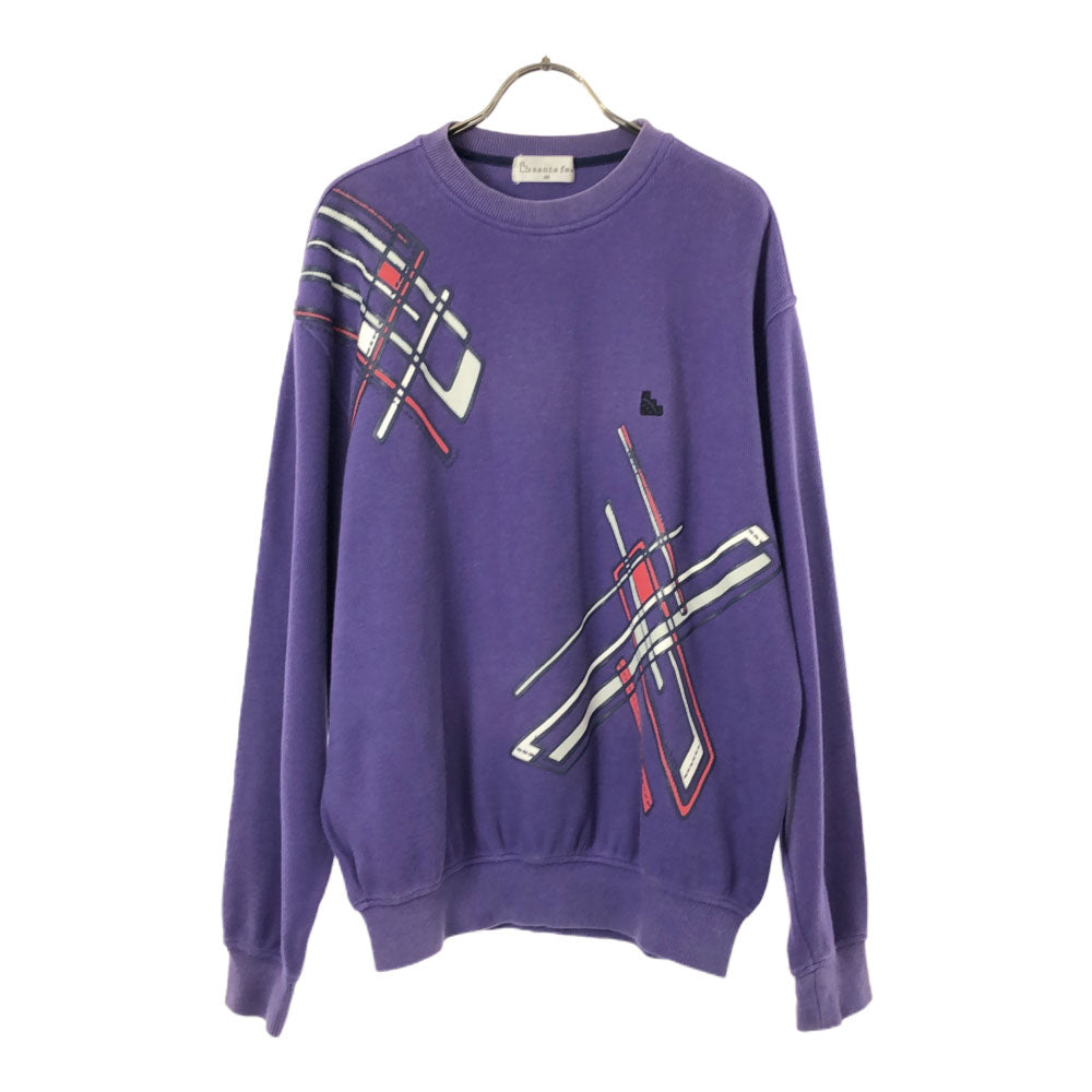 santa fe サンタフェ 日本製 プリント 長袖 トレーナー 48 パープル スウェット メンズ