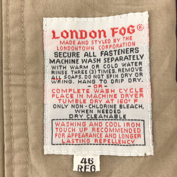 ロンドンフォグ 80s 長袖 ジップジャケット 46 ベージュ LONDON FOG オールド ヴィンテージ メンズ