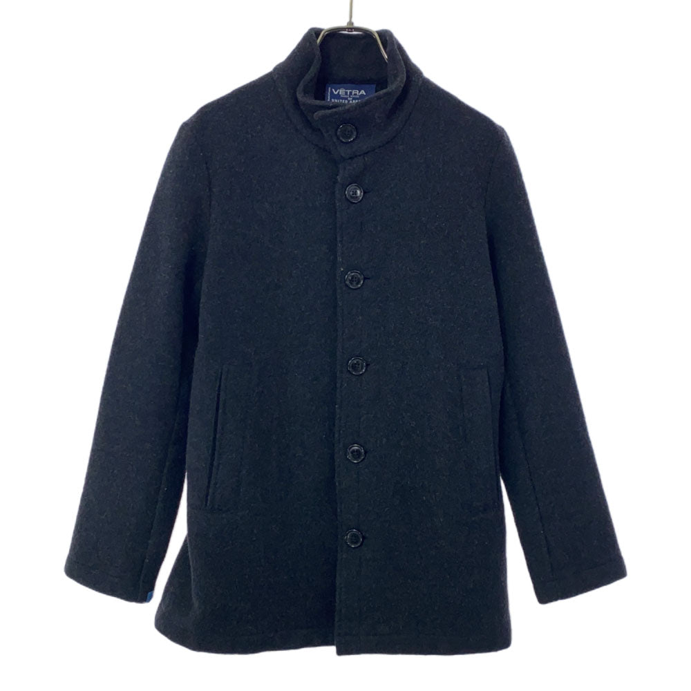 VETRA UNITED ARROWS ベトラ ユナイテッドアローズ フランス製 ウールジャケット 34 ブラック スタンドカラー メンズ