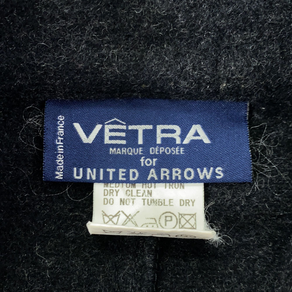 VETRA UNITED ARROWS ベトラ ユナイテッドアローズ フランス製 ウールジャケット 34 ブラック スタンドカラー メンズ