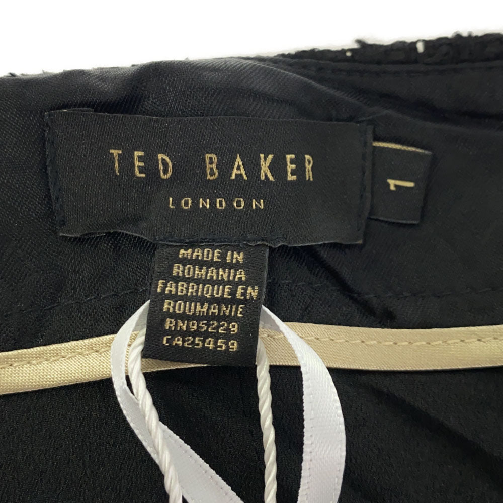 未使用 TED BAKER テッドベーカー チェック ツイード ミニスカート 1 ブラック 台形スカート タグ付き レディース