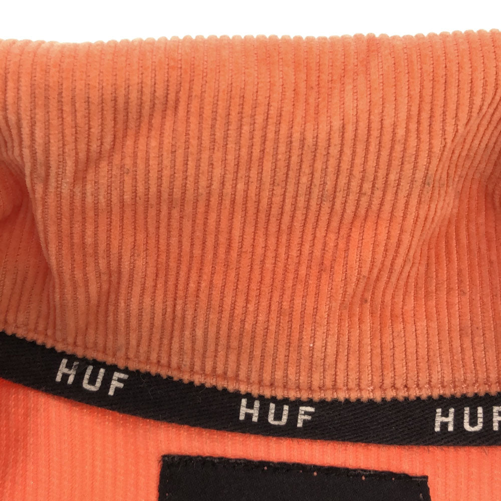HUF ハフ 刺繍 コーデュロイジャケット M オレンジ メンズ