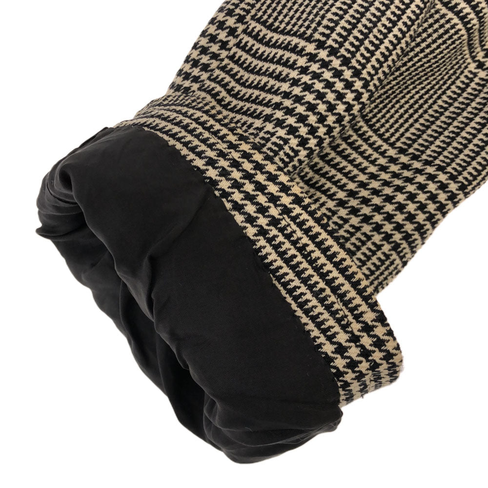 YVES SAINT LAURENT イヴサンローラン 90s シルクブレンド 千鳥格子 テーラードジャケット M ブラック×ベージュ オールド レディース