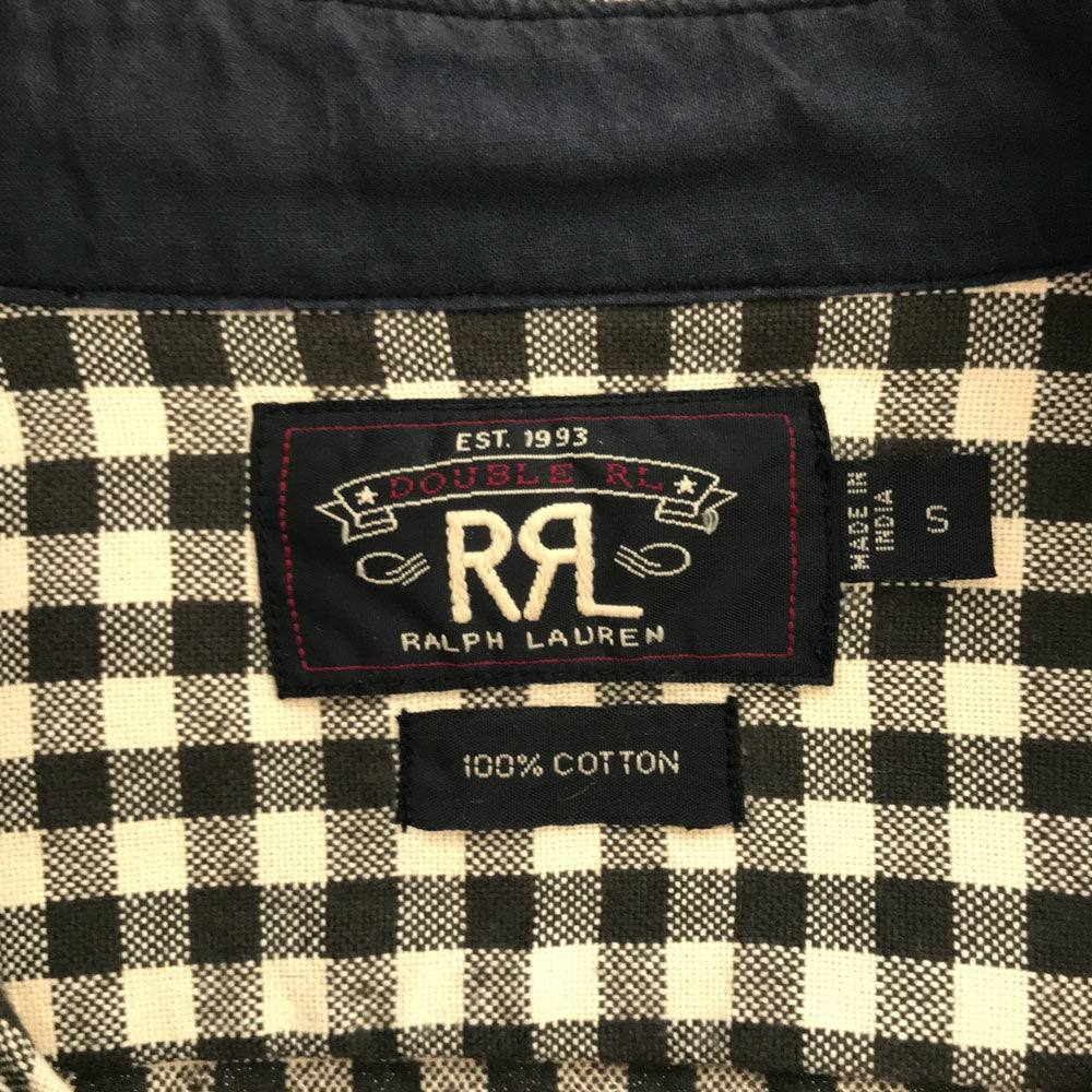 RRL 一ツ星 チェック柄 長袖 プルオーバー シャツ S ベージュ×カーキ系 ダブルアールエル ラルフローレン RALPH LAUREN メンズ