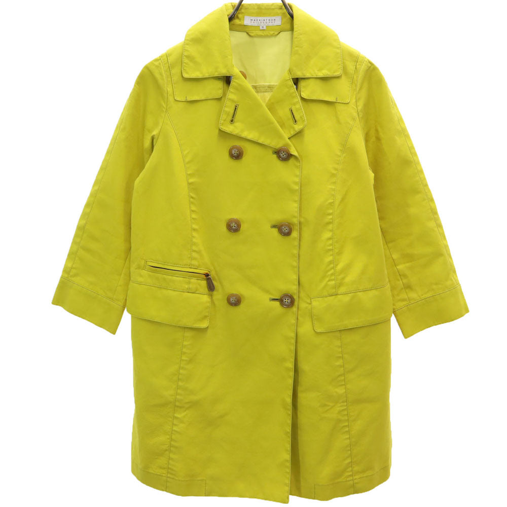 MACKINTOSH PHILOSOPHY マッキントッシュフィロソフィー 日本製 三陽商会 7分袖 トレンチコート 36 イエロー レディース