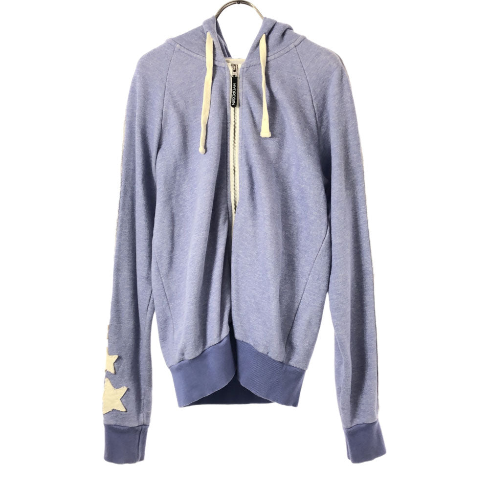 HYDROGEN ハイドロゲン BRONZAJI 袖ライン 星柄 長袖 ジップパーカー M パープル メンズ