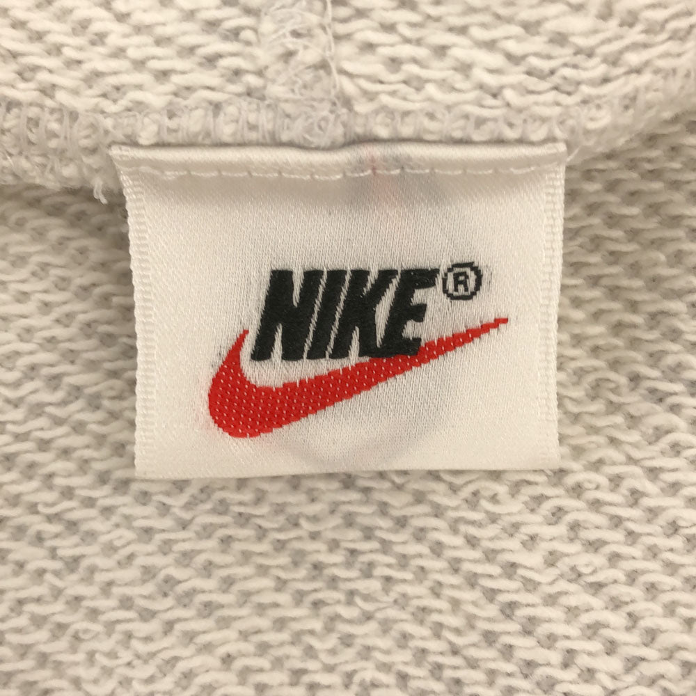 NIKE ナイキ 90s 白タグ ロゴプリント 長袖 スウェットパーカー M グレー トレーナー プルパーカー オールド メンズ