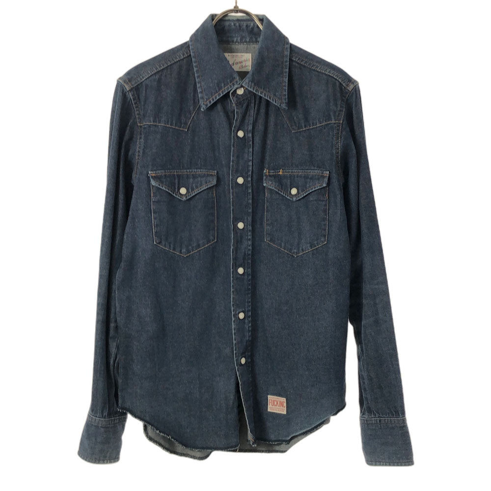 WACKO MARIA ワコマリア 日本製 GUILTY PARTIES バックプリント 長袖 デニム ウエスタンシャツ S メンズ