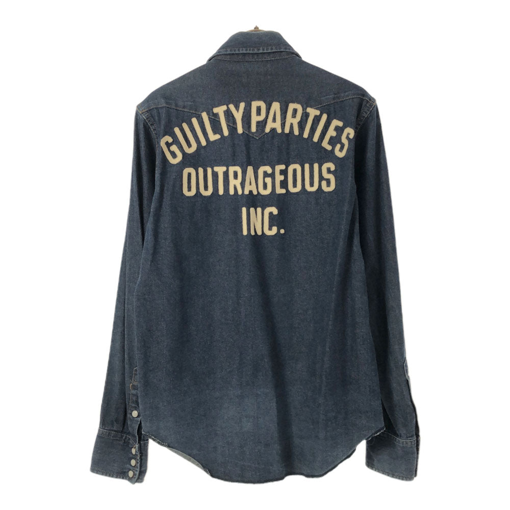 WACKO MARIA ワコマリア 日本製 GUILTY PARTIES バックプリント 長袖 デニム ウエスタンシャツ S メンズ