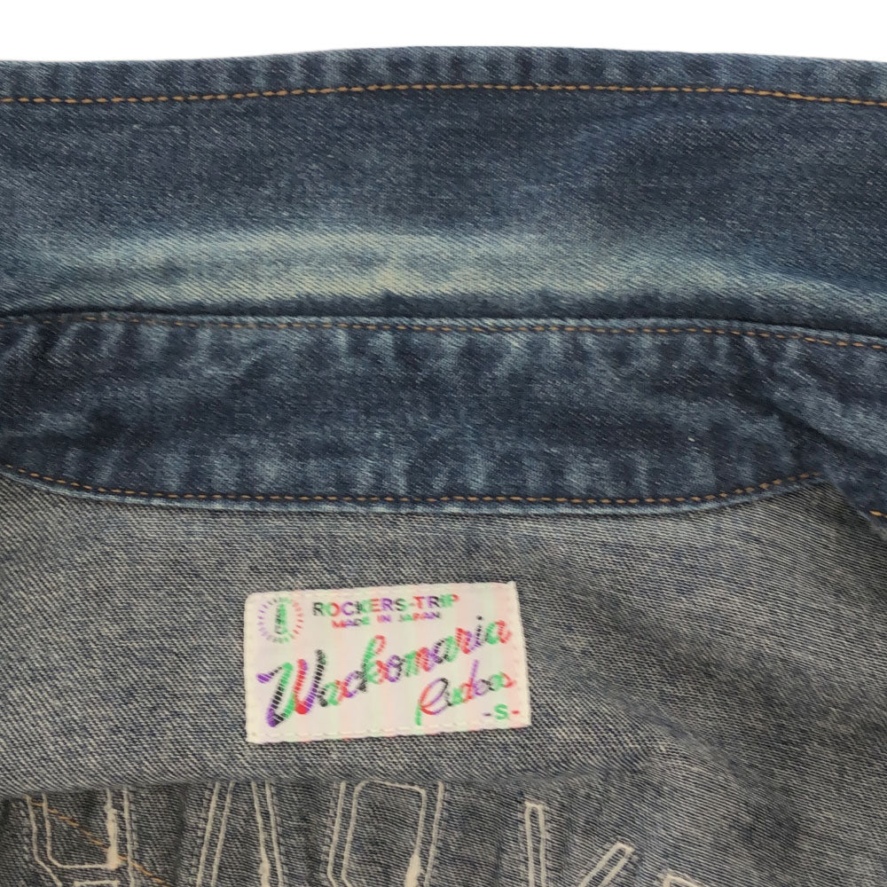 WACKO MARIA ワコマリア 日本製 GUILTY PARTIES バックプリント 長袖 デニム ウエスタンシャツ S メンズ